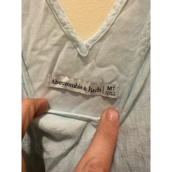Abercrombie and Fitch Blue Linen Sundress Size Medium Tall - Picture 2 of 6